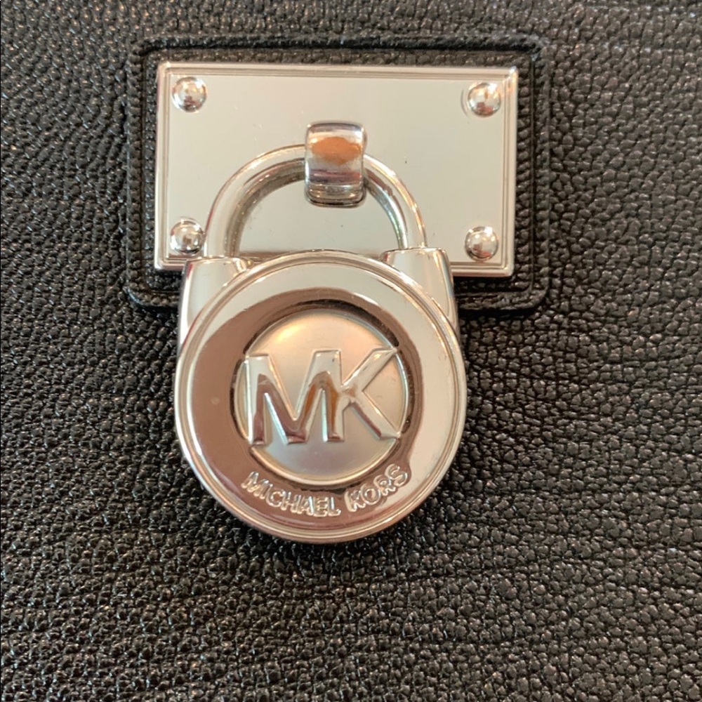 Michael Kors black leather lock wallet